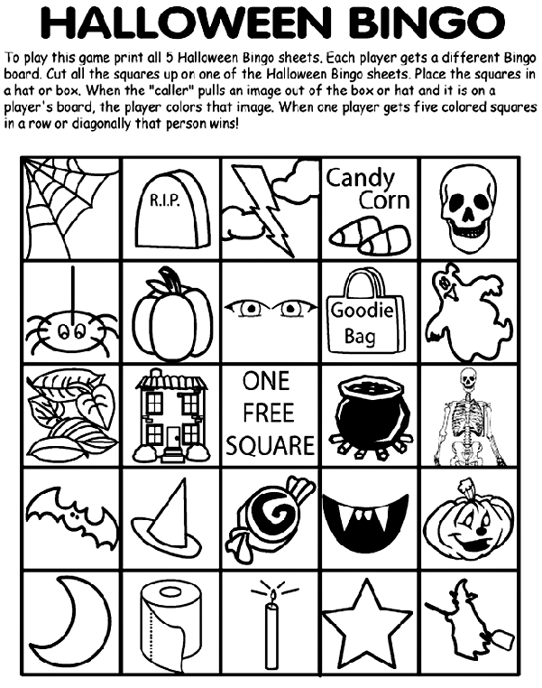 Halloween Bingo No.3 Coloring Page